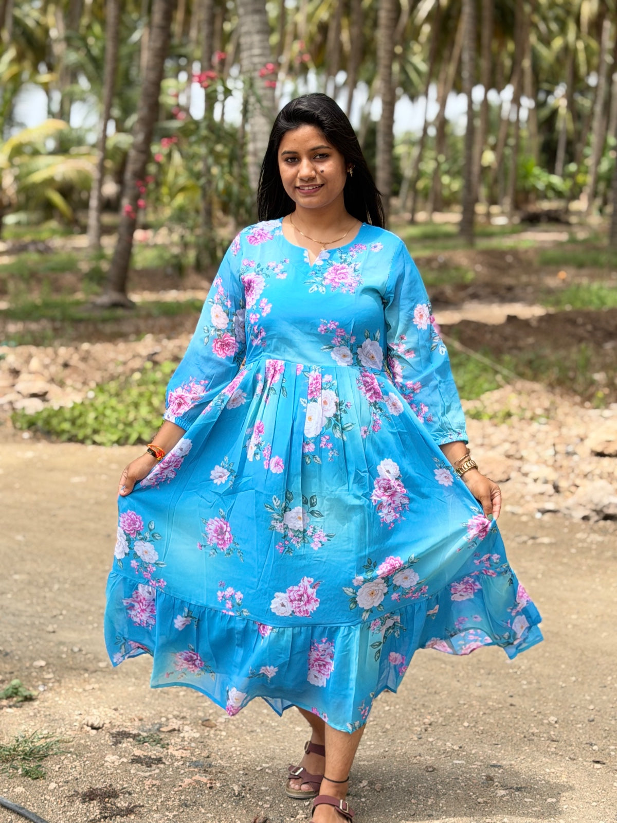 Georgette Floral Frock GFF09