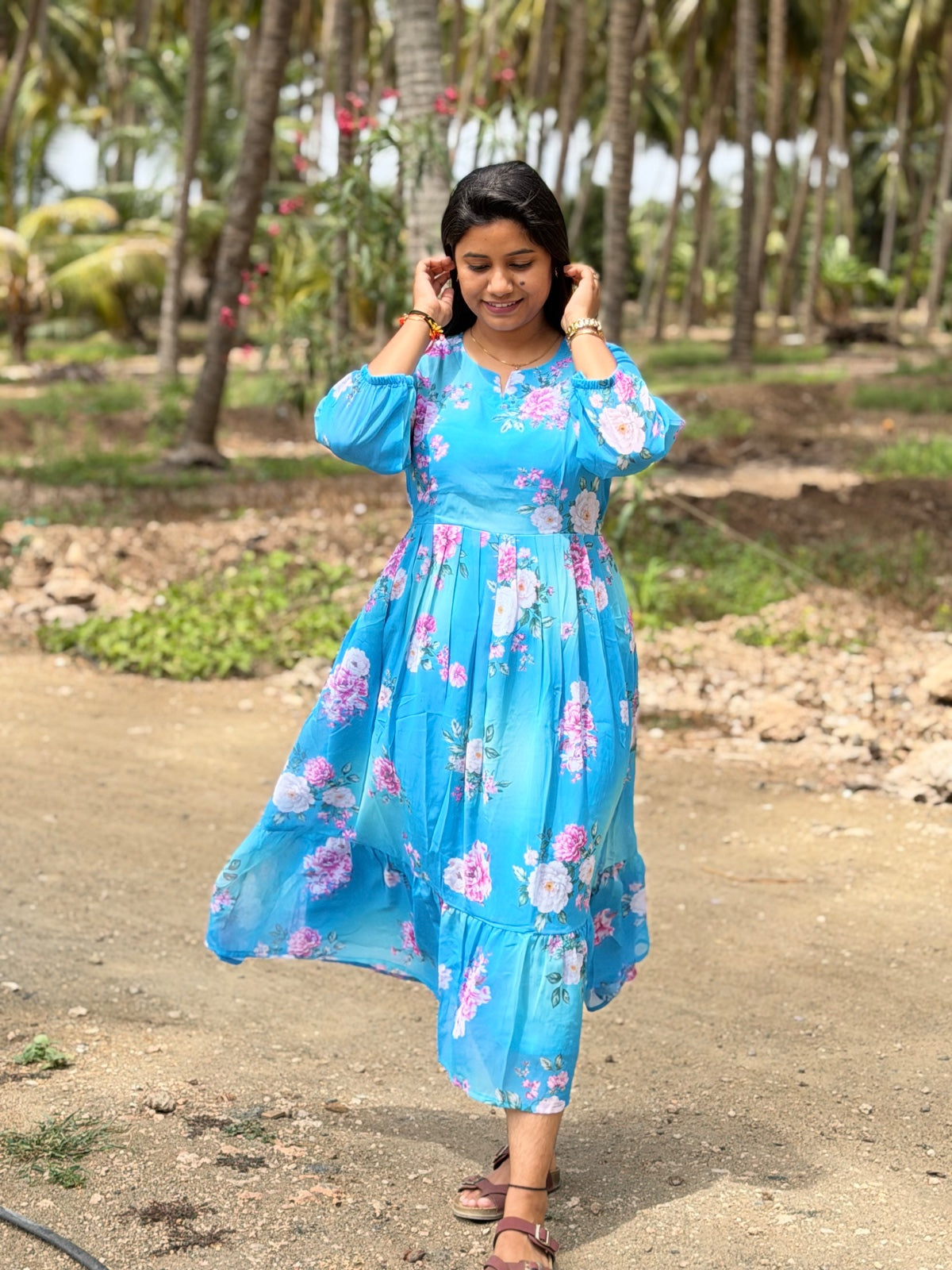 Georgette Floral Frock GFF09