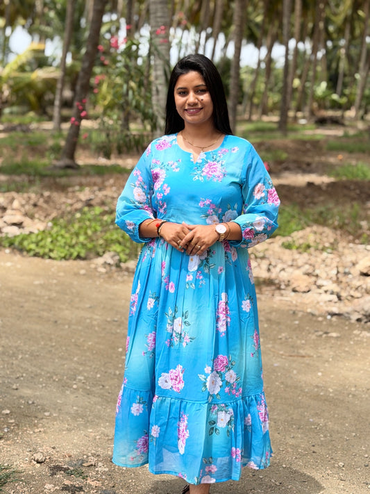Georgette Floral Frock GFF09