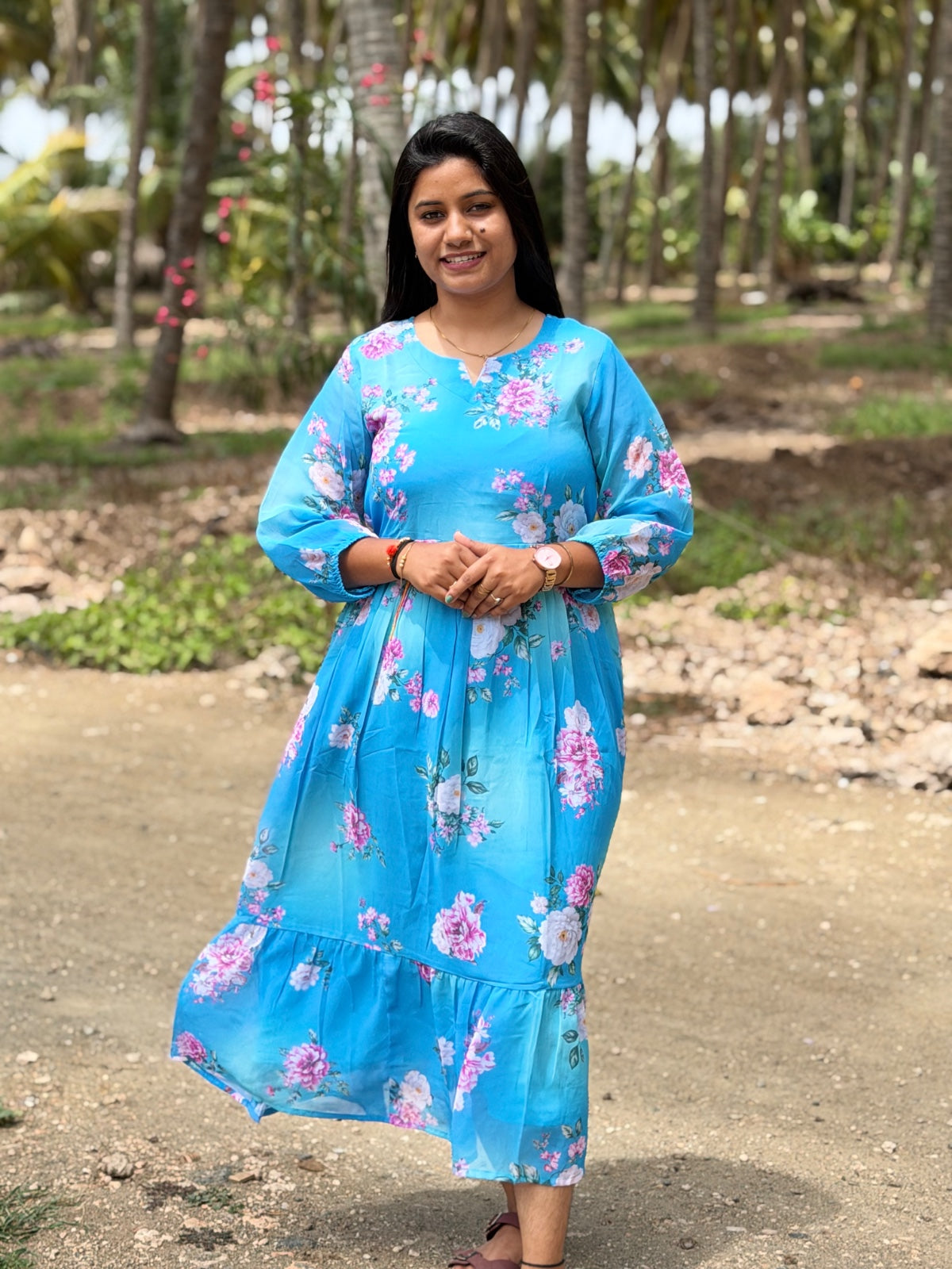 Georgette Floral Frock GFF09