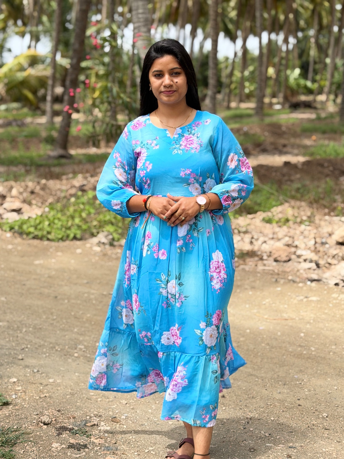 Georgette Floral Frock GFF09