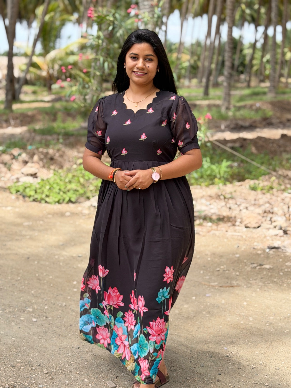 Georgette Floral Frock GFF02