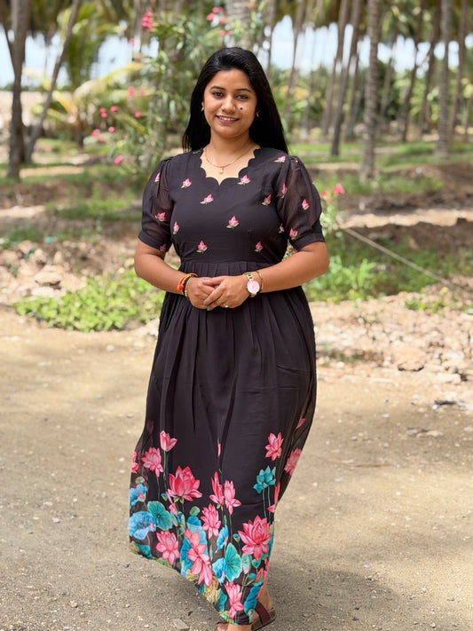 Georgette Floral Frock GFF02