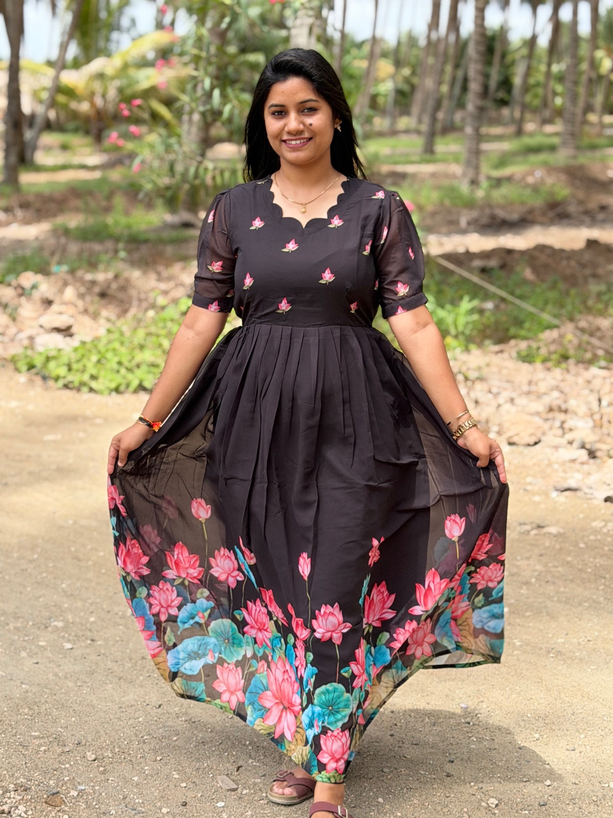Georgette Floral Frock GFF02