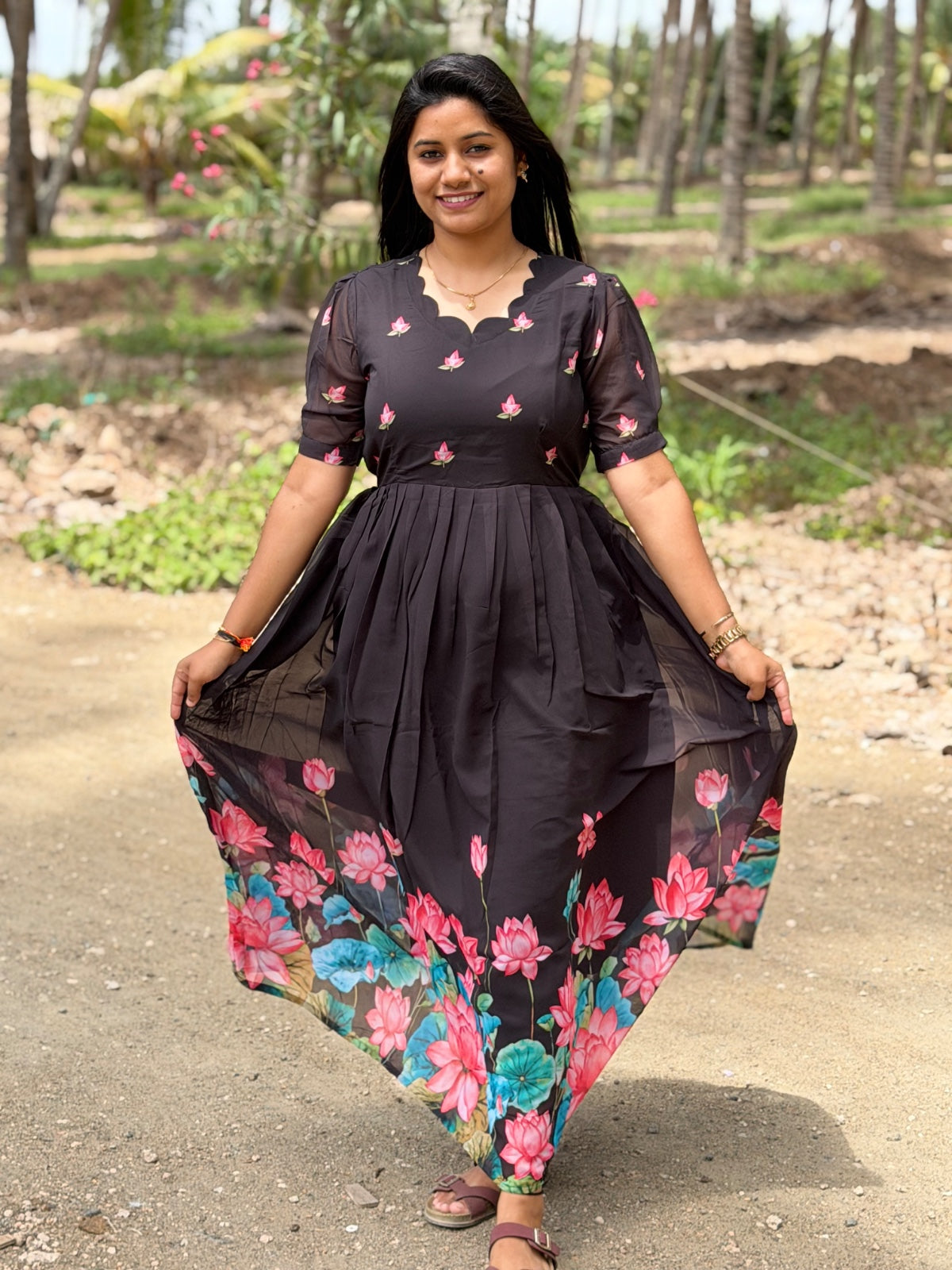 Georgette Floral Frock GFF02
