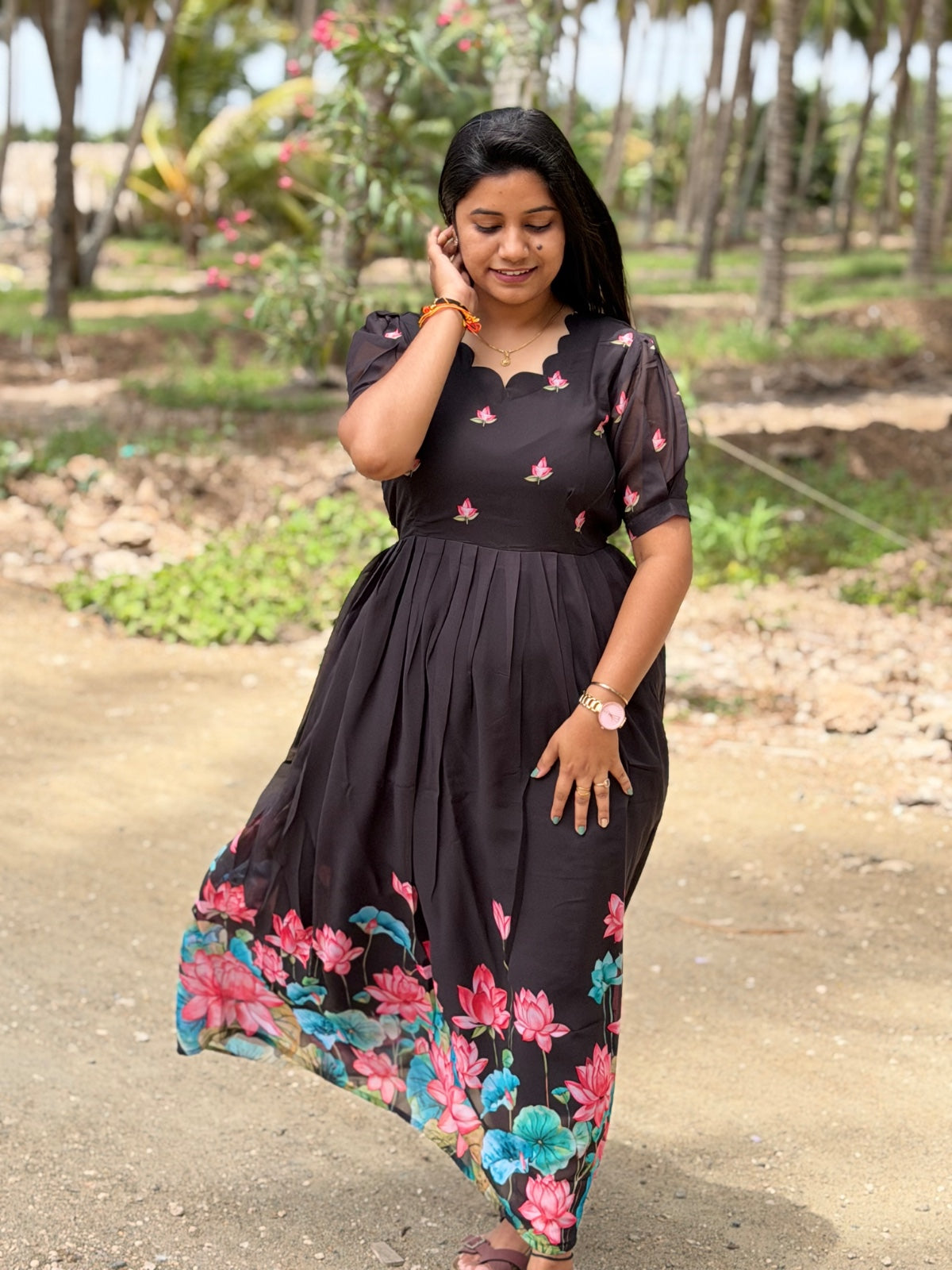Georgette Floral Frock GFF02