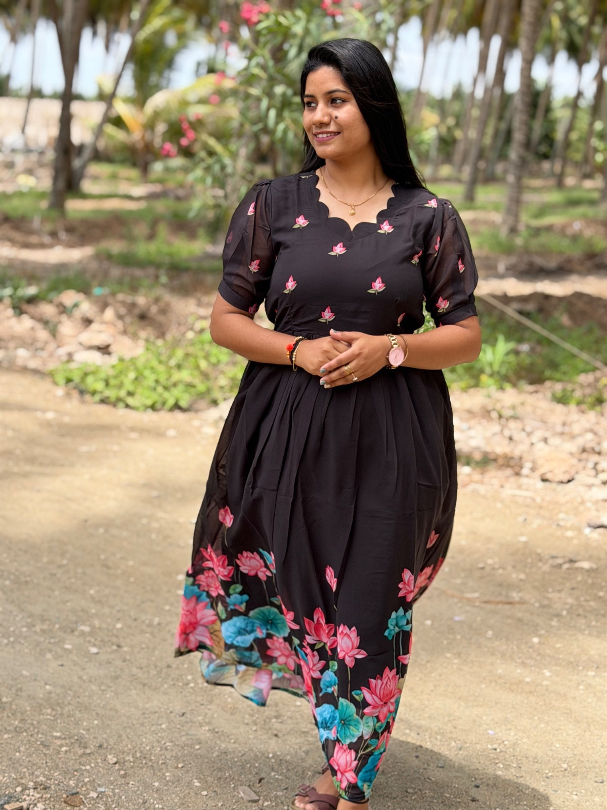 Georgette Floral Frock GFF02
