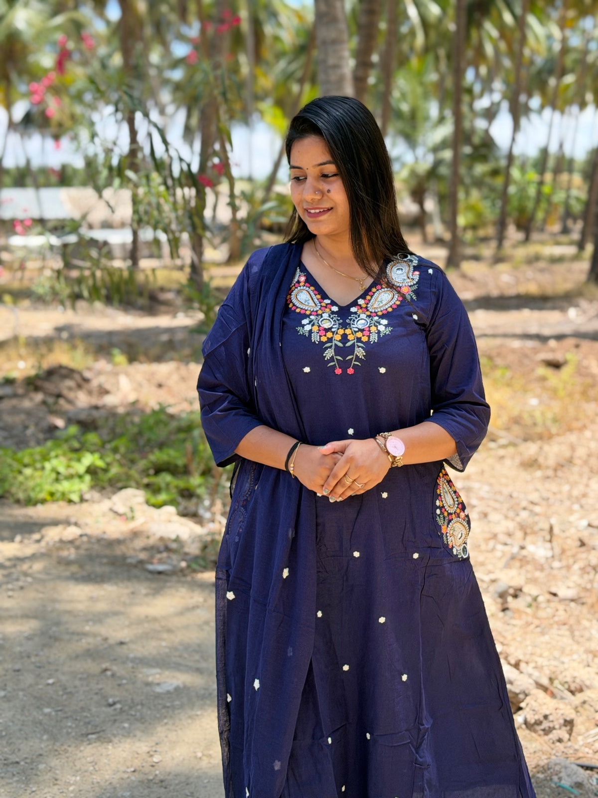 Cotton Floral Anarkali  AS118