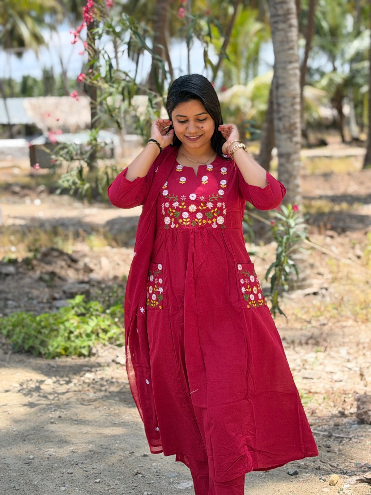 Cotton Floral Anarkali  AS115