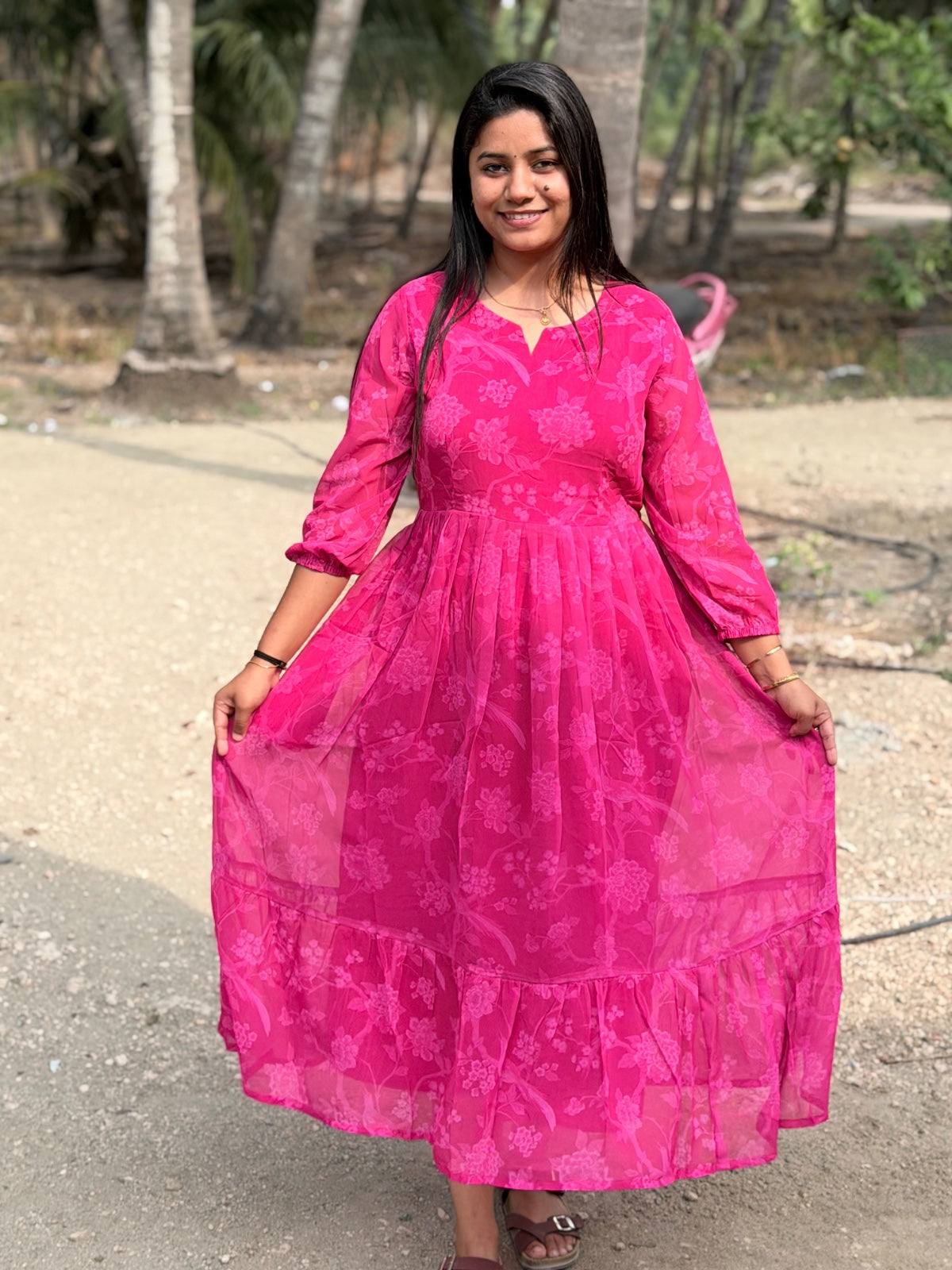 Georgette Floral Frock GFF12
