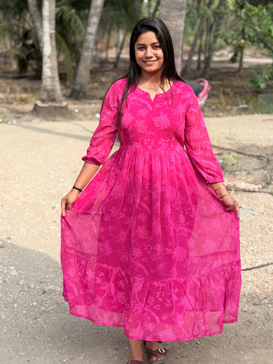 Georgette Floral Frock GFF12