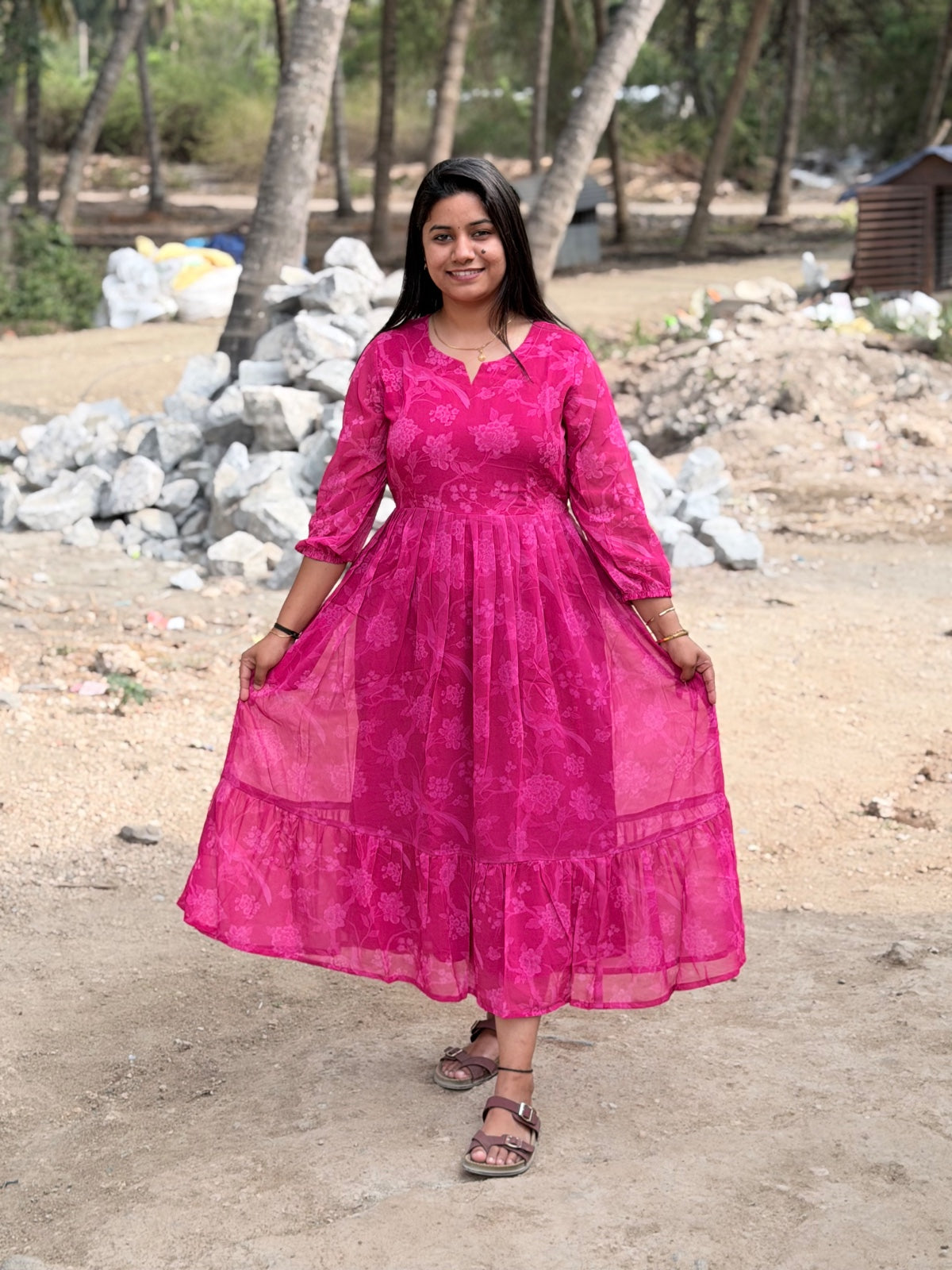 Georgette Floral Frock GFF12