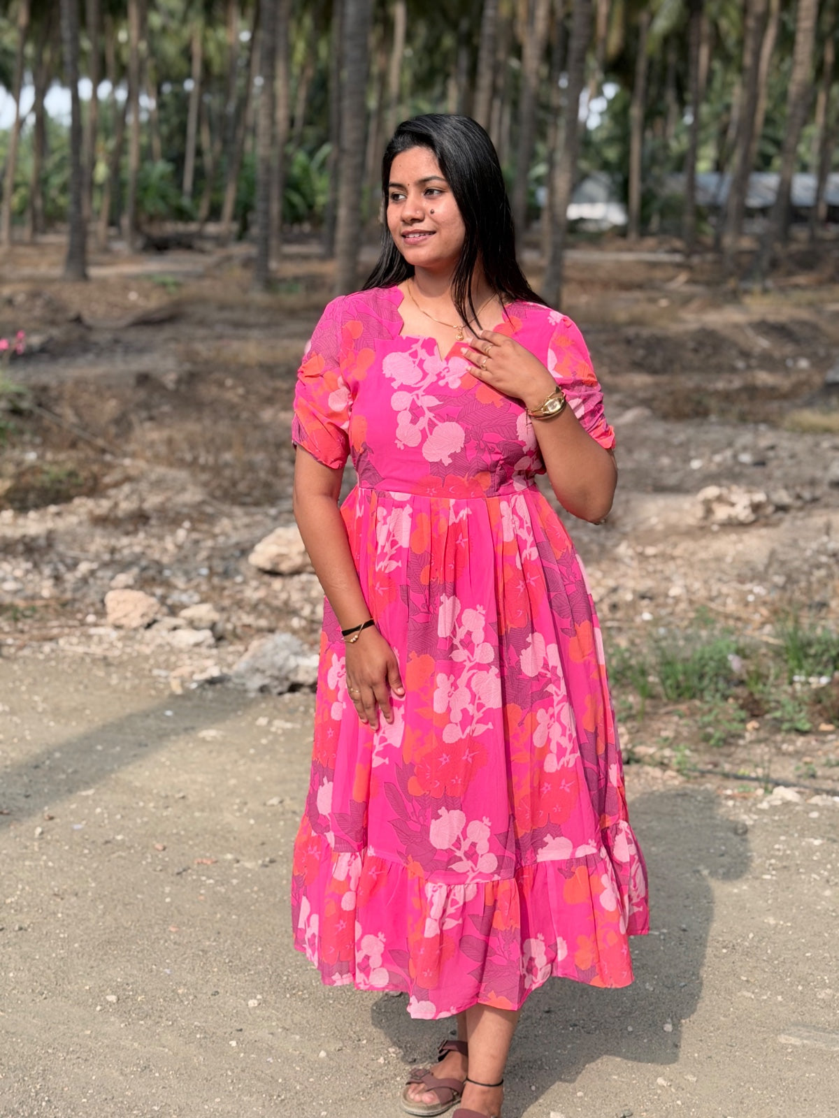 Georgette Floral Frock GFF06