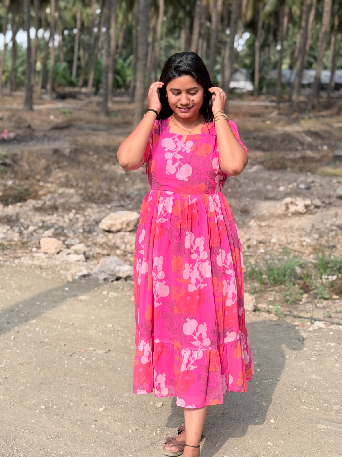Georgette Floral Frock GFF06
