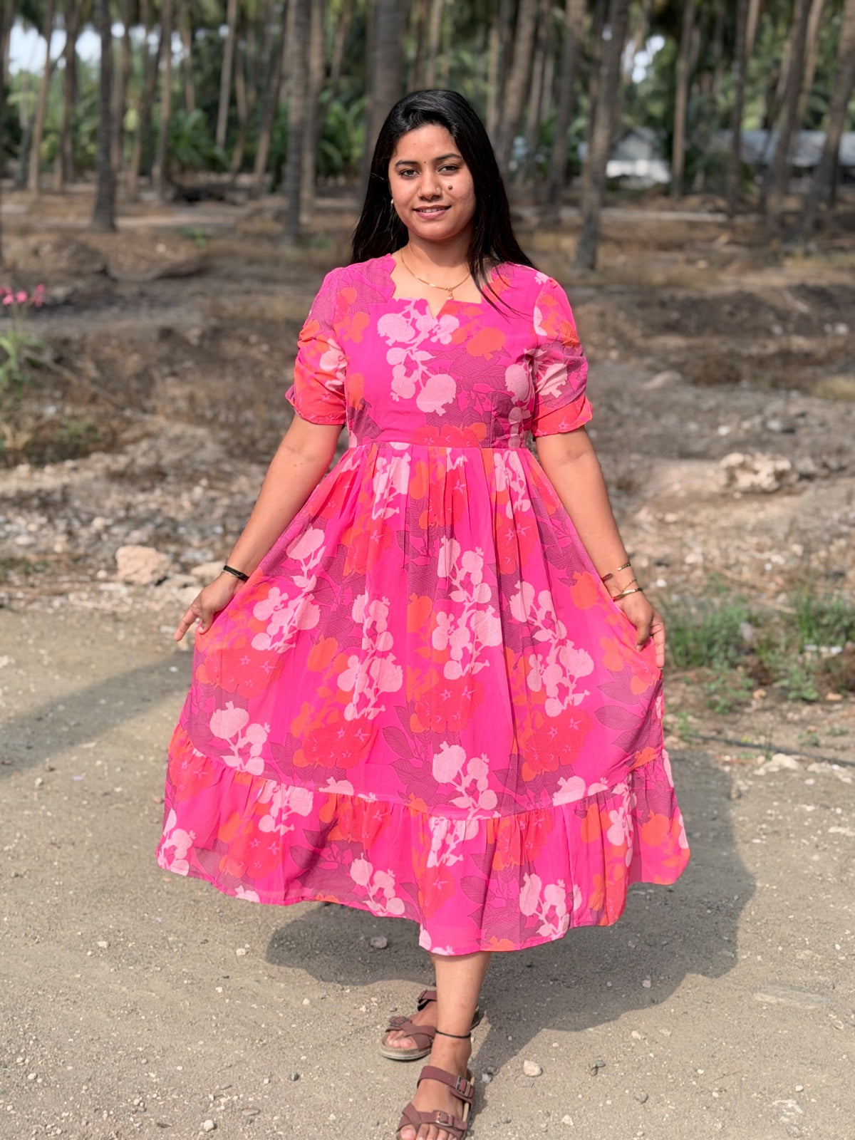 Georgette Floral Frock GFF06