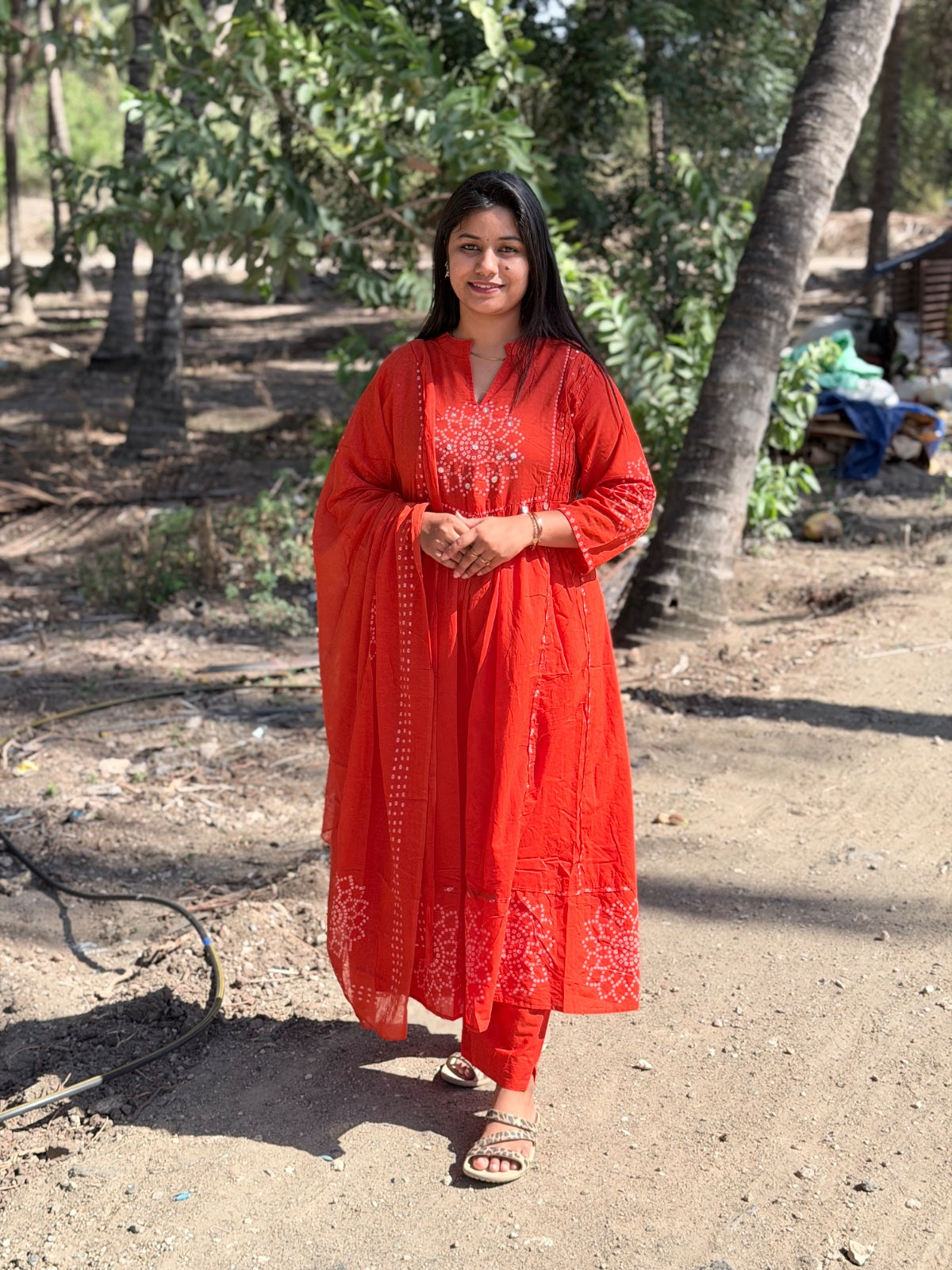Cotton Floral Anarkali  AS125