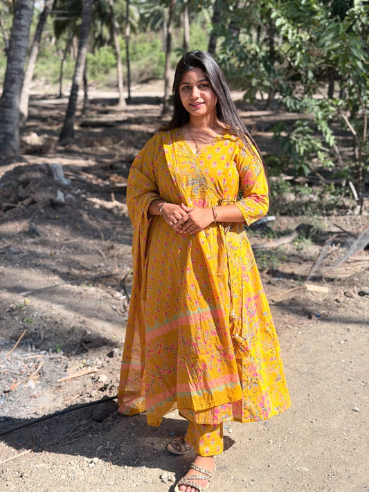Cotton Floral Anarkali - CA61