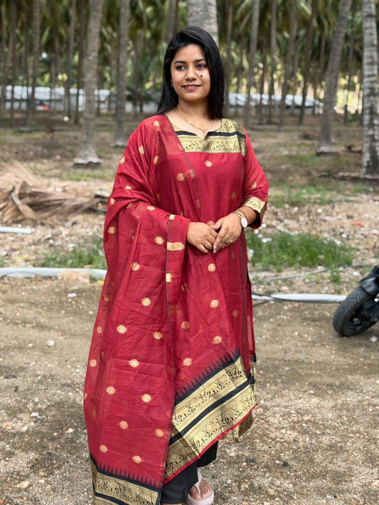 Premium Banarasi Silk Kurti  Set EW111