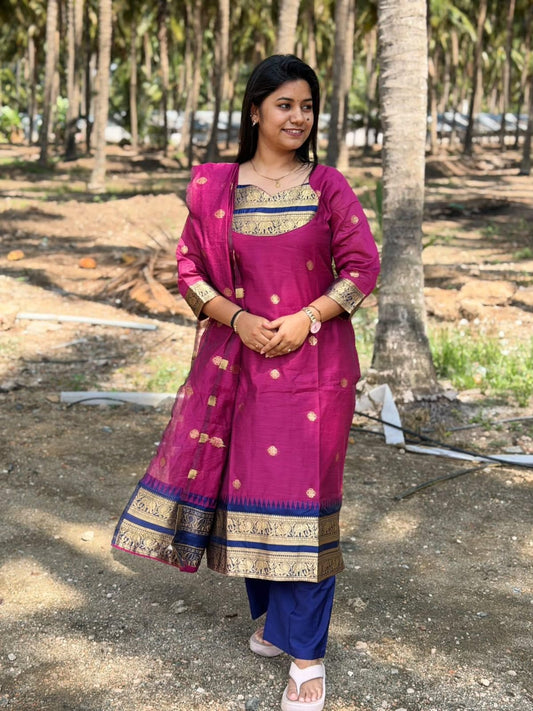 Premium Banarasi Silk Kurti  Set EW113