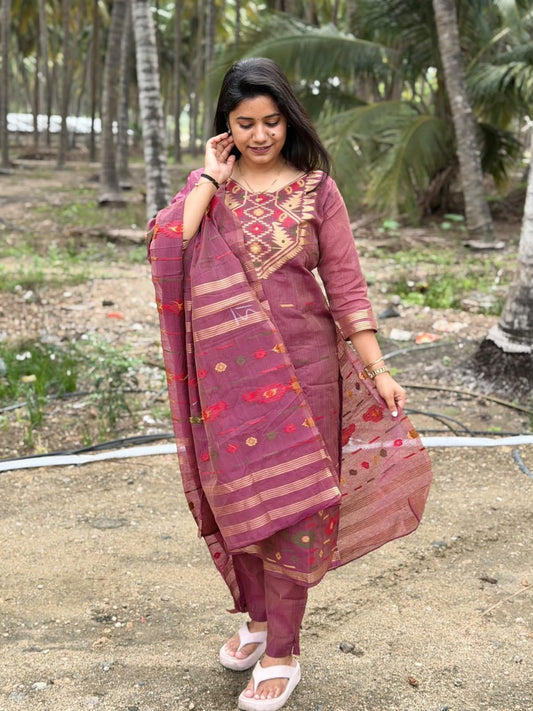 Premium Jamdani Kurti  Set EW120